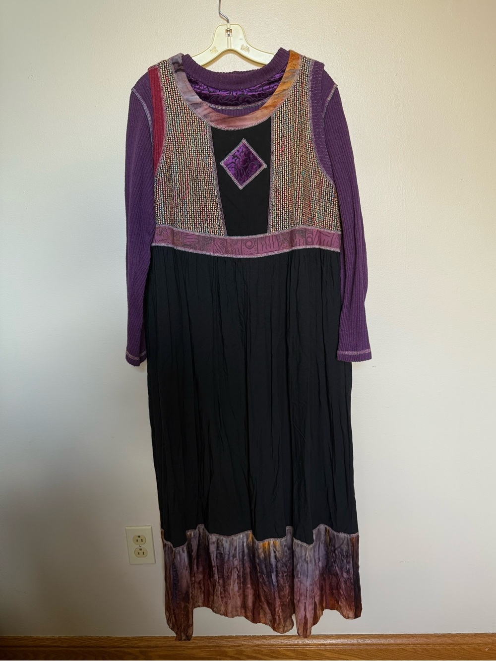 Vintage 2 Piece Medieveal Renaissance dress sweater Mozart Purple Maxi unique